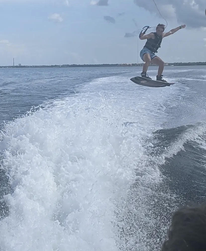 Photo of Carson wakeboarding
